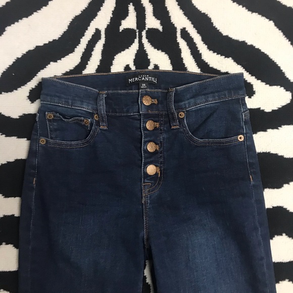 J Crew High Rise Skinny Jeans Exposed Buttons Size 25 - Picture 8 of 13